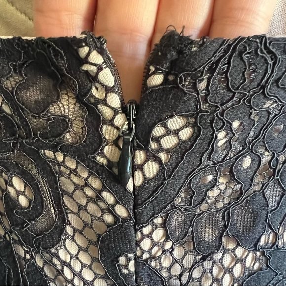Altar'd State Black Lace Midi Dress with Nude Lace Overlay A-Line Size XS - Picture 9 of 14